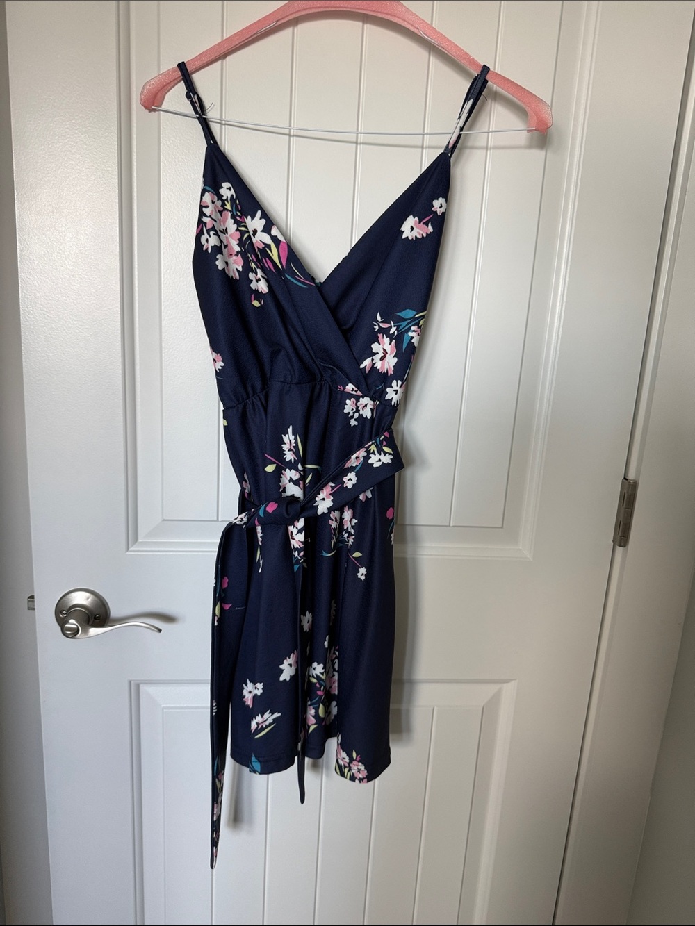 Source Unknown Navy Floral Mini Dress